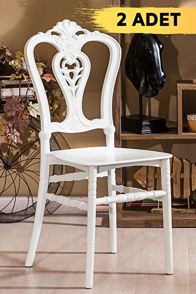 MOBETTO 2 Adet Carisma Beyaz Pratik Sandalye / Balkon-bahçe-mutfak