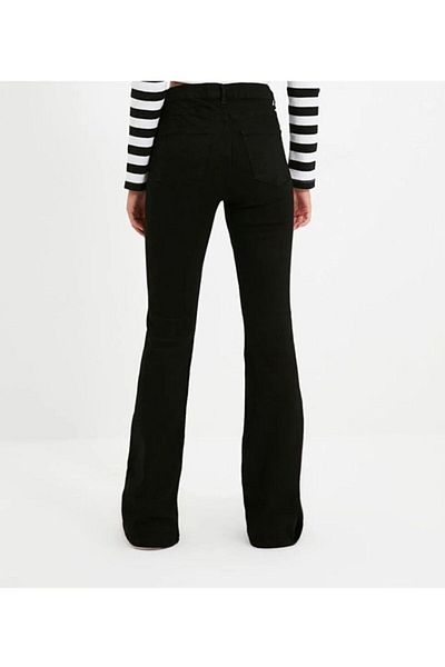 QİSSO Black Spanish Leg Jeans