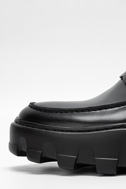 Valmenti Erkek Siyah Açma Hakiki Deri Loafer Ayakkabı