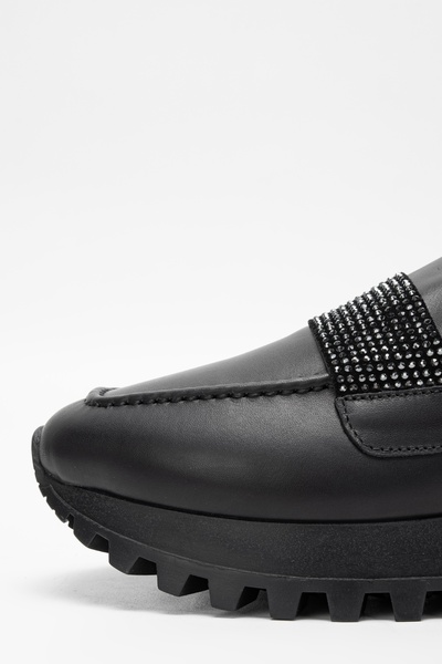 Valmenti Жіночі чорні туфлі-мокасини з натуральної шкіри