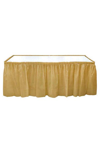 TATLI GÜNLER Gold Colored Plastic Table Skirt