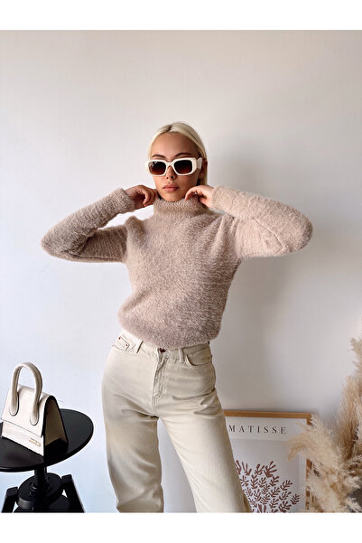 LACHT Pulover de damă, bej, tricotaj moale