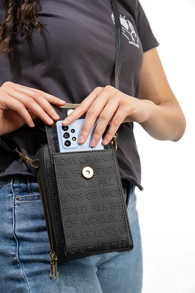 on star Geantă portofel pentru femei, cu curea reglabilă, cu model de drum, cu compartiment pentru suport pentru telefon