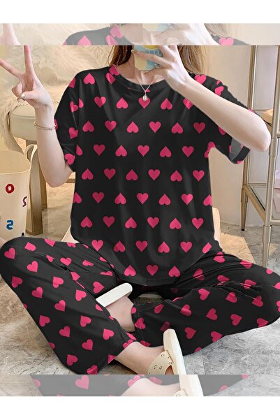PEMBİŞ HOMEWEAR Short Sleeve Pajama Set Happy Together Supersoft Basic Supreme