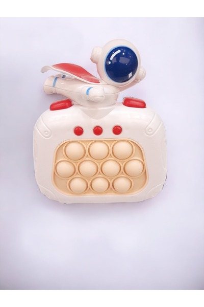 Popit Toys Çocuklara Yılbaşı Hediyesi, Eğitici Oyuncak, Elektronik Popit, Işıklı Oyuncak, Uçan Astronot Beyaz