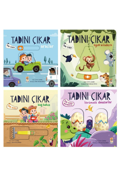 Sincap Kitap Tadını Çıkar Tak-Çıkar Hareketli Kitaplar 4'lü Set / Araçlar-Oyu...