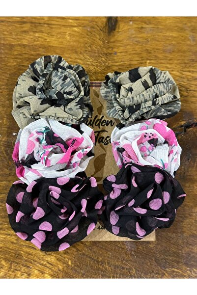 Gönülden Tasarım 7X7 CM 6 BUC. SET DE 3 DUBLE VOLANTE CULOARE ACCESORII DE PĂR