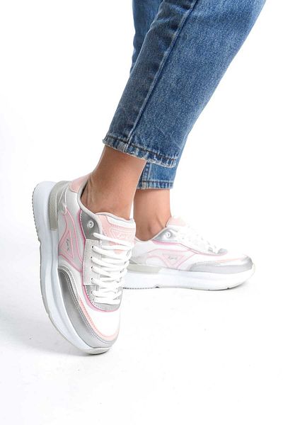 Nubbock Pantofi casual ortopedici cu detalii triunghi pentru femei roz Nk0632