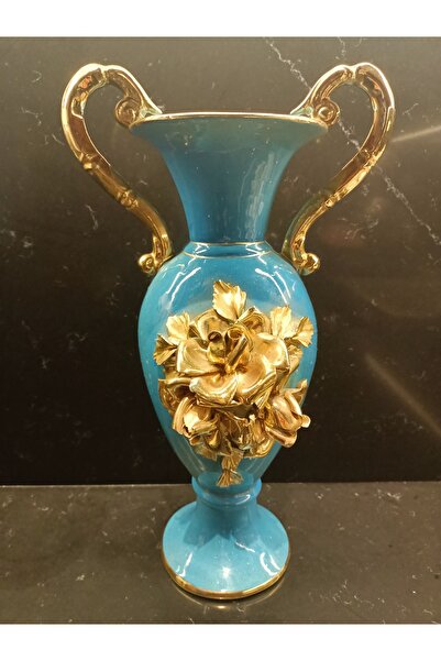 EXEDRA VİNTAGE ANTİKA PORSELEN ALTIN KABARTMA GELİN ÇİÇEKLİ VAZO