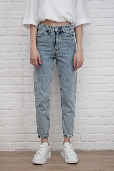 ByCukurovaFrango Luna Blue - Power Lycra pentru femei Mom Jean, Gatherer 2024 Boyfriend Fit