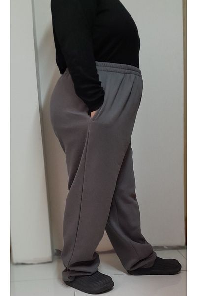 Mertcan Butik Pantaloni de sport afumat de iarnă Raster cu 3 fire, cu talie elastică