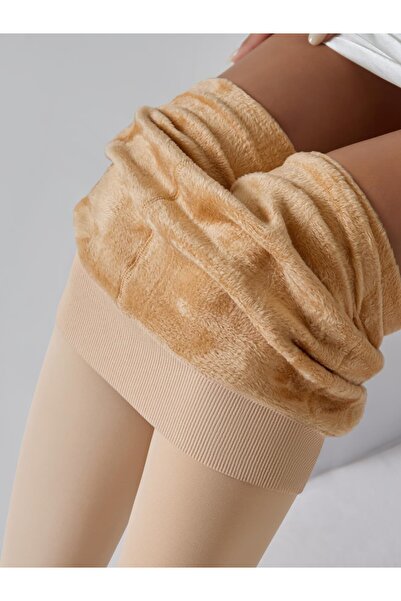 MİSTİRİK Καλσόν Ravena Model που κρατά ζεστό και συσφίγγει το σώμα, με υφή από βελούδινο υφαντό υλικό, χρώμα σάρκας