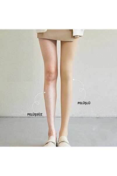 MİSTİRİK Καλσόν Ravena Model που κρατά ζεστό και συσφίγγει το σώμα, με υφή από βελούδινο υφαντό υλικό, χρώμα σάρκας