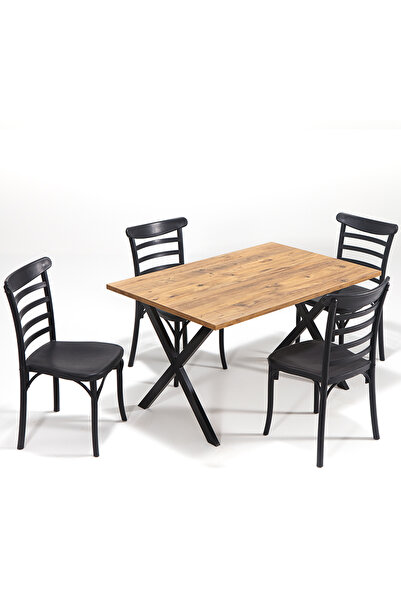 MOBETTO Matrix Maxima Açık Ceviz / Violet Yeni Nesil Masa Takımı - Siyah