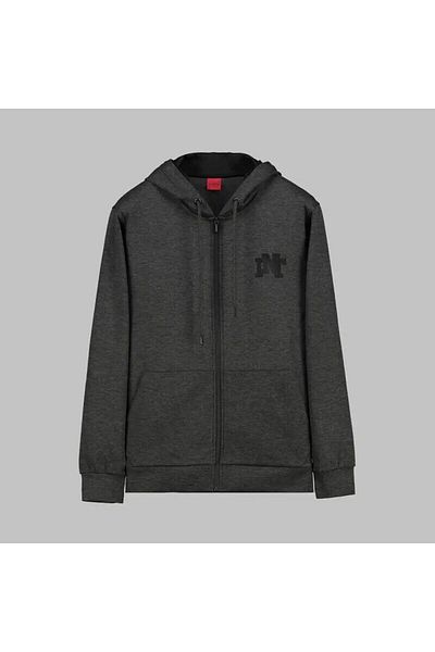 Sarar INTERVIEW HOODED ZIPPERED SWEATSHIRT-Grey - XXL