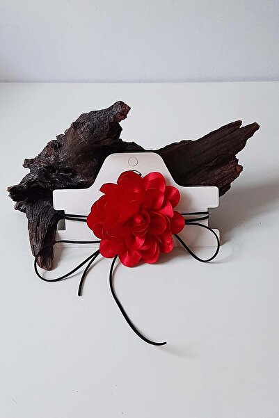 Bijusel Choker Flower Necklace Rose Necklace Chocker Fabric Necklace Leather Lace-up Necklace