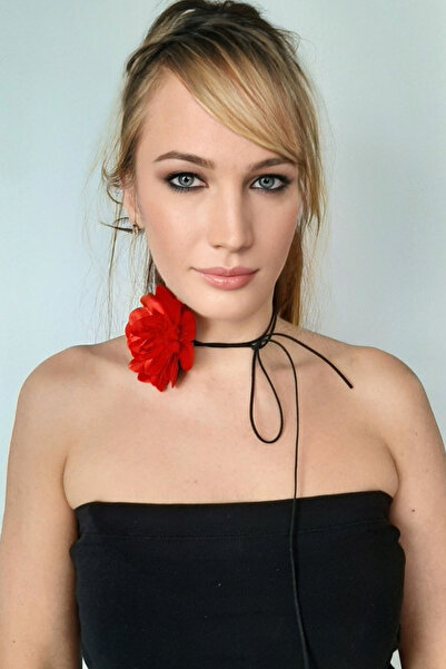 Bijusel Choker Flower Necklace Rose Necklace Chocker Fabric Necklace Leather Lace-up Necklace