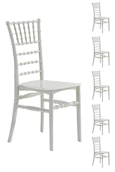 MOBETTO 6 Adet Soho Beyaz Sandalye / Balkon-bahçe-mutfak