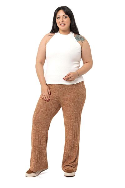 DISENTIS MODEST Large Size Halter Neck Half Turtleneck Camisole Ecru Body