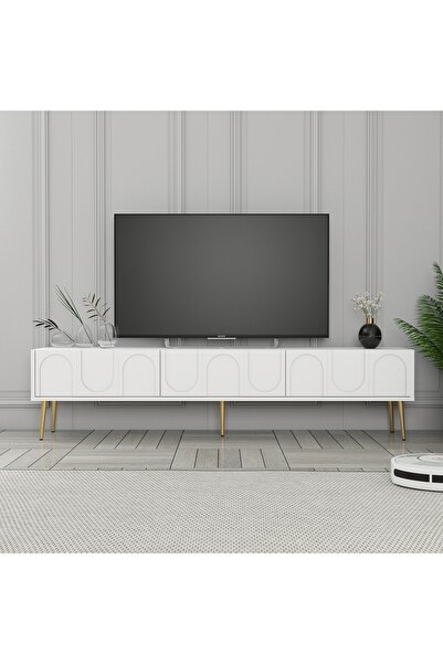 Variant Mobilya Lyon Alt Tv Ünitesi - Beyaz / Altın