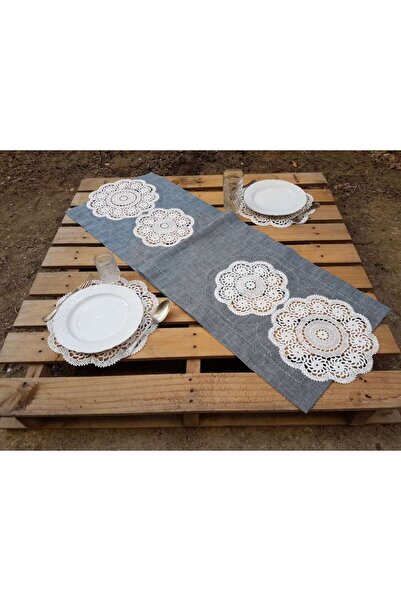 BEGÜLDAN Beyaz El Işi Dantelli Çarkıfelek Modeli 6 Ad.amerikan Servis Ve 1 Ad...