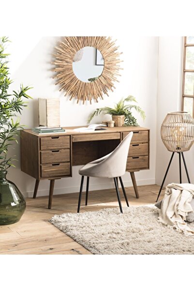 ŞafakMobilya Ahşap vintage model masif çalışma masası