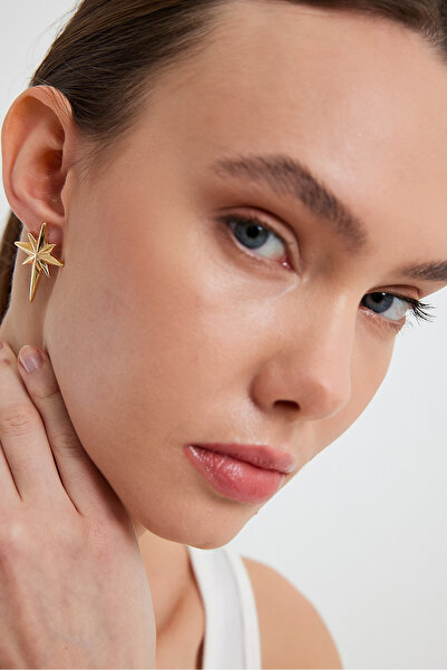 İlraysa 2'li Gold Renk Kuzey Yıldızı Küpe