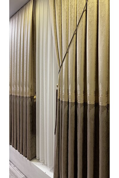 Fon Dünyası Panel Background Curtain Cream Mink (Single Wing)