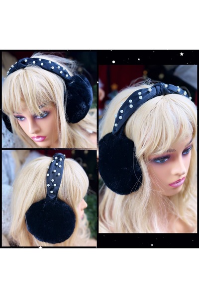 QUEEN AKSESUAR Căști de lux importate, cu perle brodate, cu aspect de coroană...