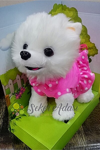Şeker Adası Kumandalı Pilli Tasmalı Şarkı Söyleyen Sesli Müzikli Peluş Köpek