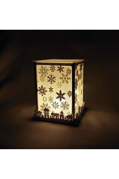 MasPro3D Snow Patterned Led Candle Decorative Lighting