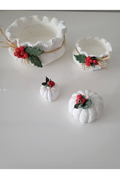 laydahobi Kokina Çiçekli İkili Noel Baba Sepeti