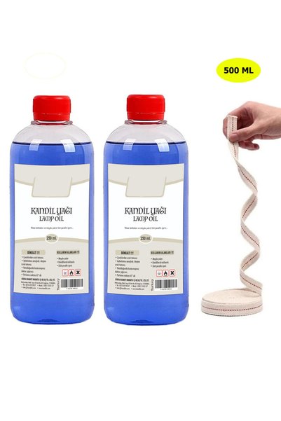 Dünya Magnet 2 Adet 250 Ml, Mavi Kandil Yağı, Kokusuz Iç Mekan Gaz Lambası Ya...
