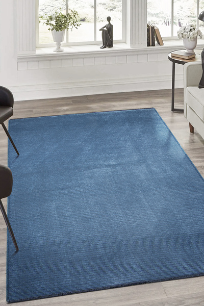 luxor home Petit Carre Serisi Dokuma Kilim Mavi