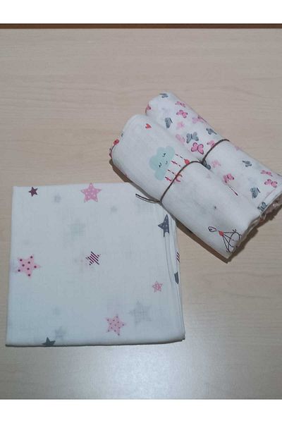 Alpıno ALPINOBABY MUSLIN COVER 85cm*85 cm (3 pieces) 100% COTTON BABY BLANKET
