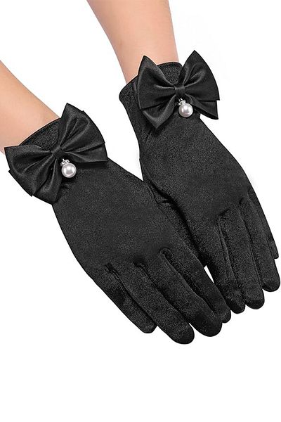 Hayalperest boncuk Costum Mireasă Mănuși Cu Perle Mănuși Nunta Pentru Mirese Model Scurt Mănuși Satin Negru