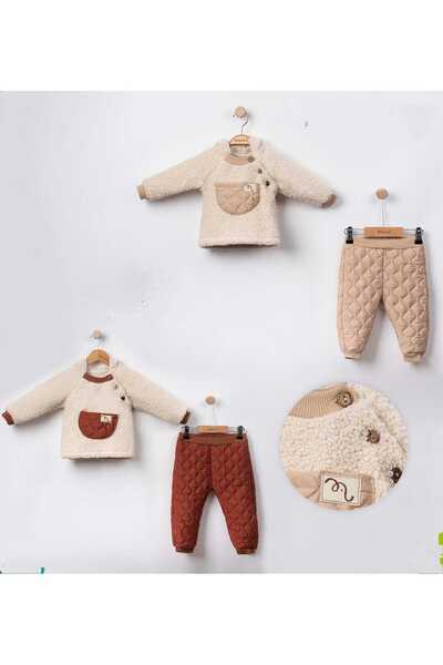 Bebelove Cute Baby Girl/Boy Hooded Fleece Quilted Bottom Baby Set