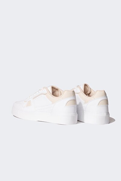 DeFacto Women's Flat Sole Lace-Up Faux Leather Sneakers B9720axns