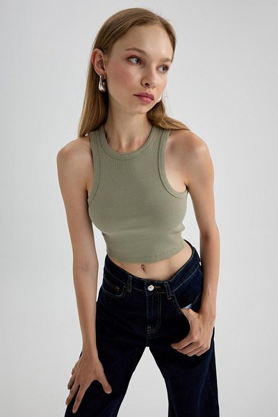 DeFacto Fitted Halter Neck Ribbed Camisole Athlete U0357az23sm