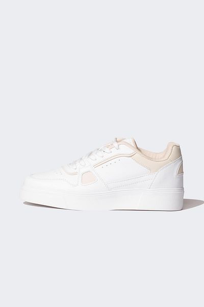 DeFacto Women's Flat Sole Lace-Up Faux Leather Sneakers B9720axns
