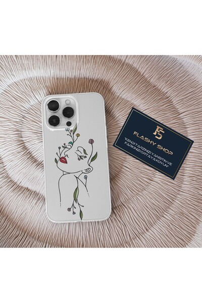Flashy Shop Realme 5İ / 6İ Uyumlu Silüet Kadın Tasarımlı Şeffaf Kılıf