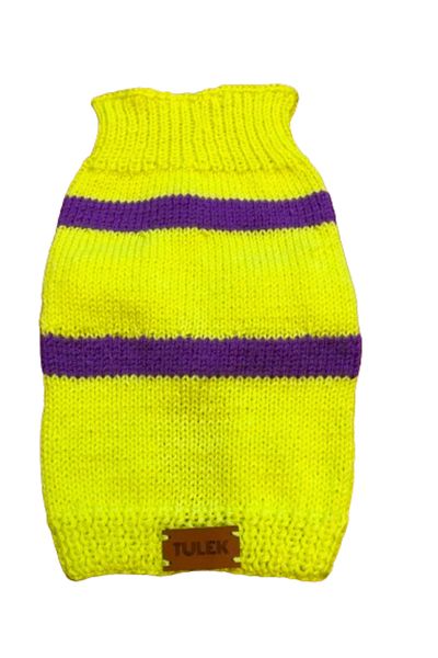 TULEK Yellow Phosphor Colored Hand Knitted Sweater for Cat and Dog
