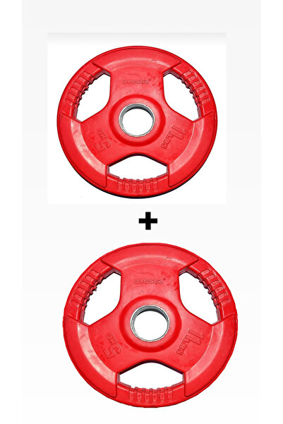 AVESSA 5 Kg Olimpik Plaka Kauçuk Set (2 Adet)