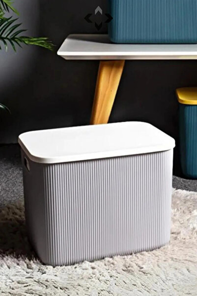 Bayev 4 Adet 21 Lt Çok Amaçlı Gri Saklama Kutusu - Düzenleyici - Kapaklı Çamaşır Sepeti Bot Kutusu