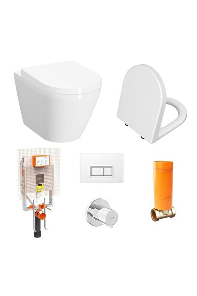 VitrA Integra Asma Klozet (Gizli Montaj)+VitrA Duroplast Kapak+Gömme Rezervua...
