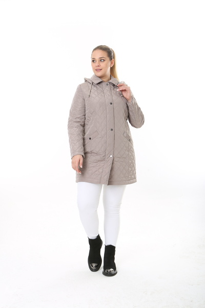 TUTveAL Collection Women's Long Water Resistant Memory Fabric Hooded Coat Large Size Coat