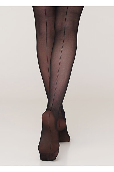 MİSTİRİK Sorano Model Vals Pattern Tightening Thin Pantyhose Black Color