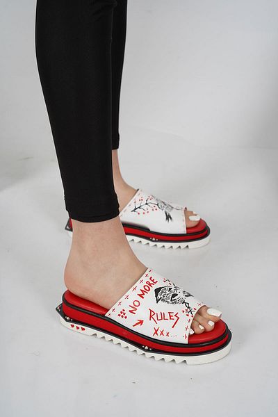 Osso Genuine Leather Women's Hand Painted Slippers 114-380-4