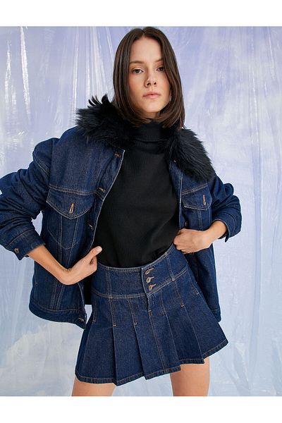 Koton Fustă mini denim plisată