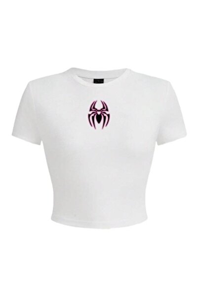 Toum Білий кроп-топ з принтом Küt Küt Spider